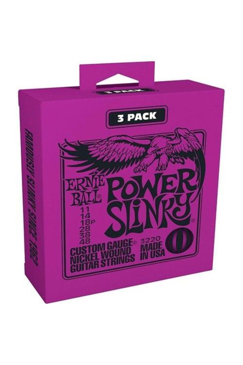 Ernieball P03220 Power Slinky Elektro Gitar Teli 3 Lü Paket 11-48 - 3 Set