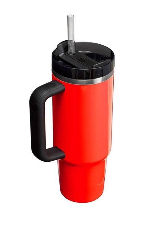 Yk-1462 Kırmızı 900ml Çift Katmanlı Paslanmaz Çelik Termos,pipetli Kapak, Ergonomik Sap, Şık