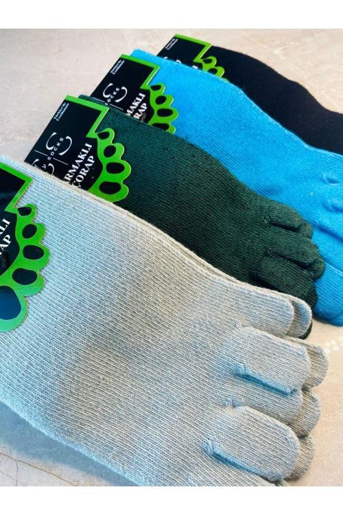 4'Lü Bambu Parmaklı Mantar Önleyici Kokulu Unisex Set Çorap