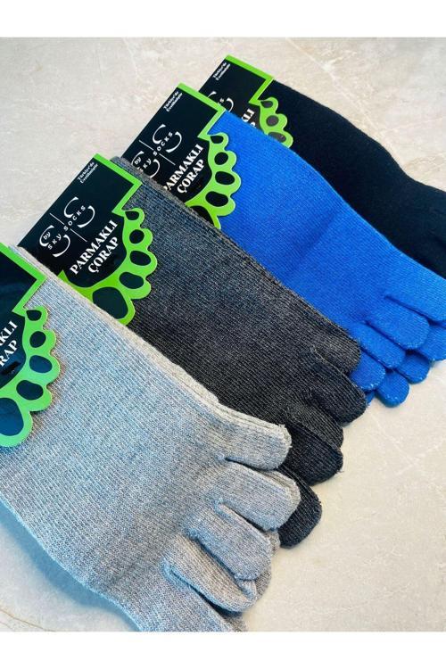 4'Lü Bambu Parmaklı Mantar Önleyici Kokulu Unisex Set Çorap