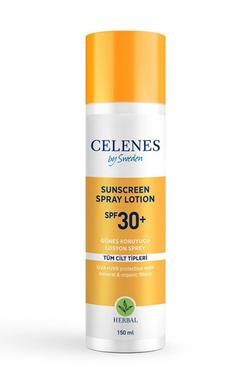 Herbal Güneş Koruyucu Losyon Sprey SPF 30+ – Bitkisel İçerikli Yüksek Koruma, 150 ml
