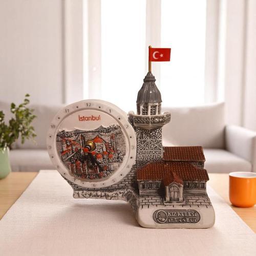 Kız Kulesi ve Saatli Masa Süsü Dekor