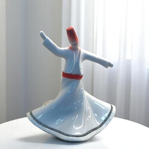 Seramik Dekoratif Semazen Biblo 22 cm Beyaz