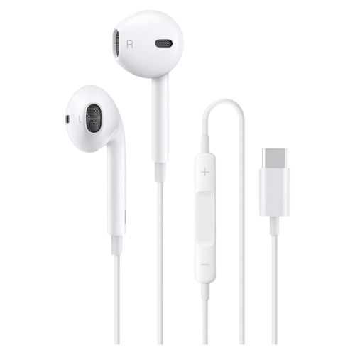 E17 Powerfull Bass Earphone Type-C Girişli Kulak İçi Kulaklık Beyaz