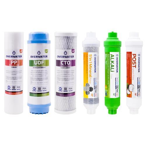 Açık Kasa Su Arıtma Cihazı 6 lı Filtresi Seti Aşamalı ( Membransız Set ) FKN60MA
