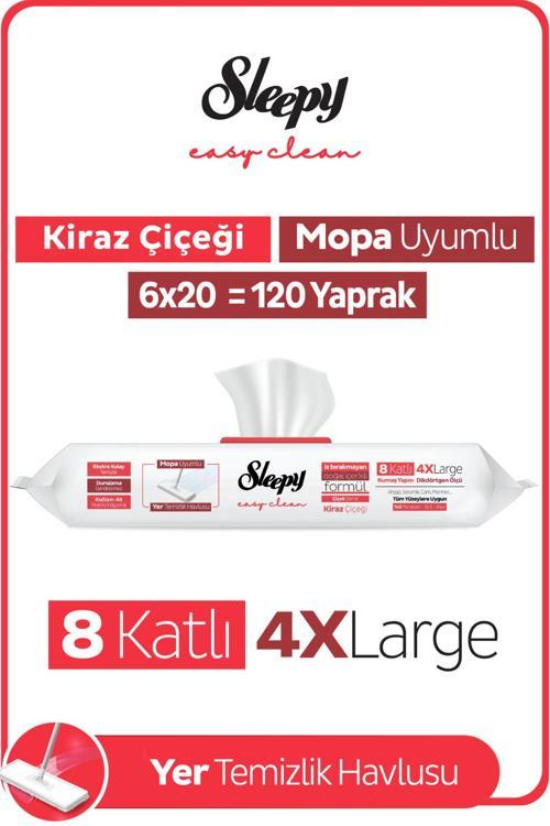Easy Clean Kiraz Çiçeği Mopa Uyumlu Yer Temizlik Havlusu&Mendili 6x20 (120 Yaprak)