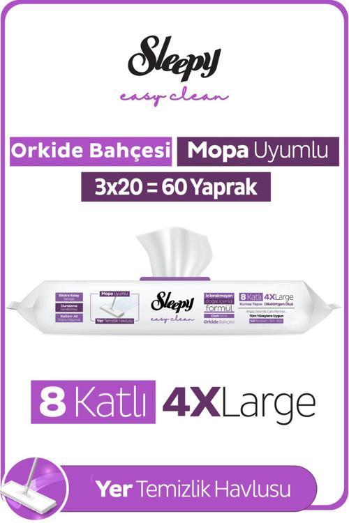 Easy Clean Orkide Bahçesi Mopa Uyumlu Yer Temizlik Havlusu&Mendili 3x20 (60 Yaprak)