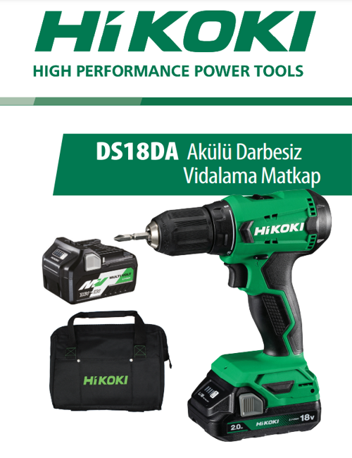DS18DA 18 V 5.0 Ah Akülü Darbesiz Vidalama Matkap
