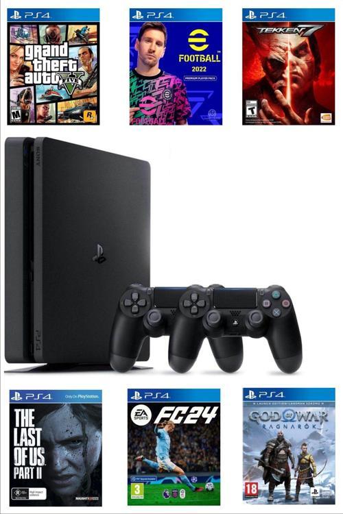 Playstation 4 Slim 1 Tb -  Yenilenmiş 2. Ps4 Kol 15 Digital Oyunlu - Yazılımsal Kırık Cihaz