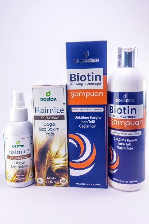 Destek Biotin Şampuan 330 Ml Ve Hairnice Saç Bakım Yağı 150 Ml
