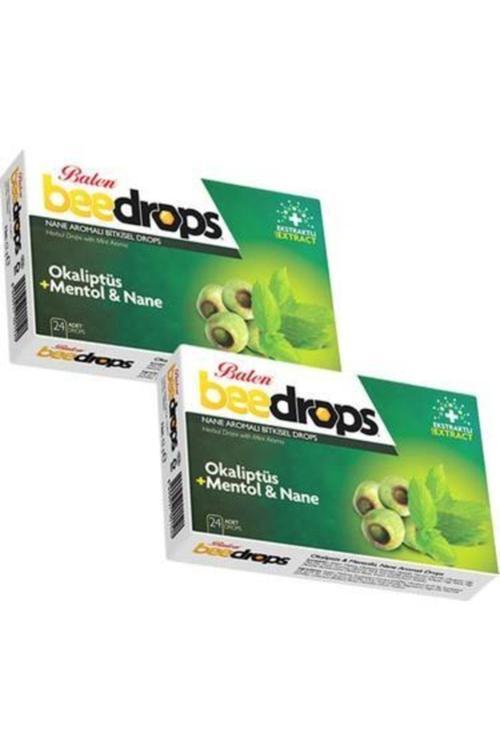 2'Li Beedrops Okaliptus Mentollü Nane Aromalı Drops 24 Adet Mentol Boğaz Pastili
