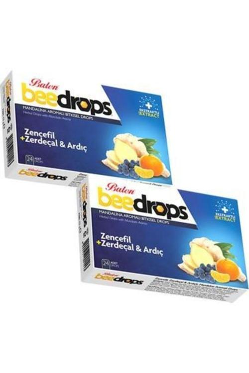 2'Li Beedrops Zencefil Zerdeçal Ardıç Mandalina Aromalı Drops 24 Adet Boğaz Pastili