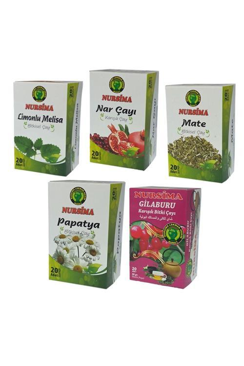 Papatya Çaylı Bitki Çayı Seti 5 Adet X 20 Li