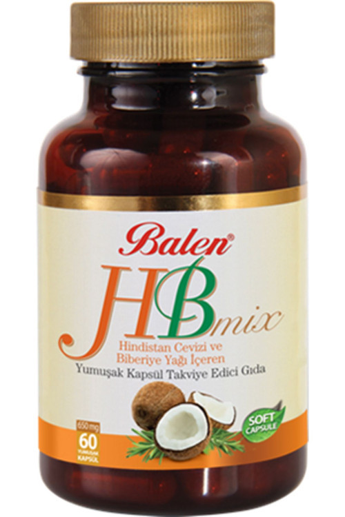 Hb Mix Hindistan Cevizi Biberiye Yağı 650 Mg*60 Kapsül