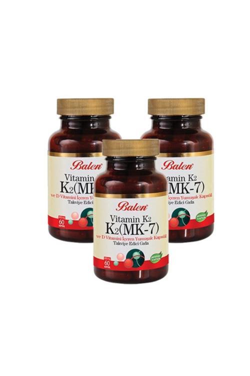 K2 Mk-7 Vitamin K2 Ve D Vitamini 450 Mg 60 Kapsül - 3 Adet