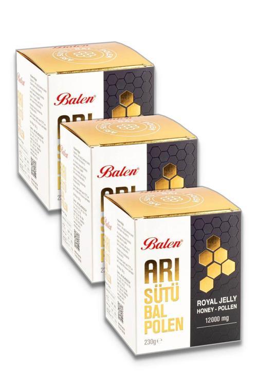 Arı Sütü Bal Polen Süper Doz (12000 Mg) 230 Gr 3 Adet