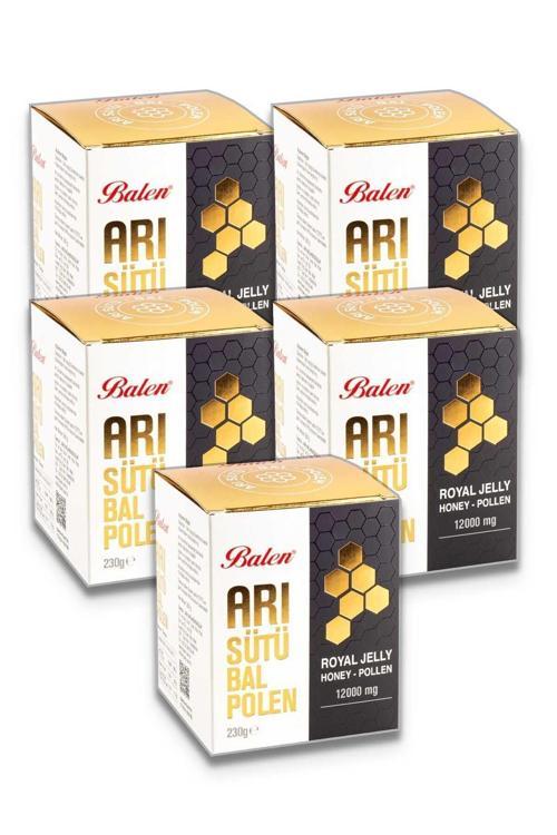 Arı Sütü Bal Polen Süper Doz (12000 Mg) 230 Gr 5 Adet