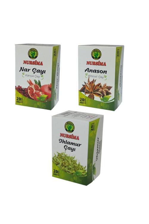 Ihlamur Çaylı Bitki Çayı Seti 3 Adet X 20 Li