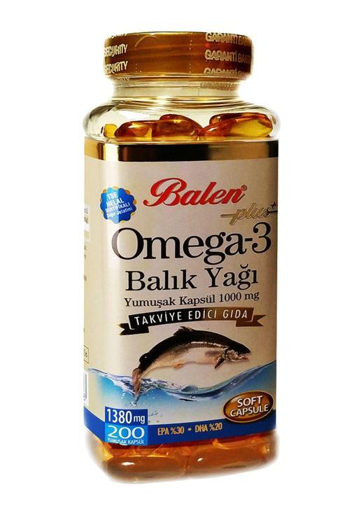 Omega 3 Balık Yağı 200 Yumuşak Kapsül 1380 Mg Helal Sertifikalı Balık Yağı Kapsül