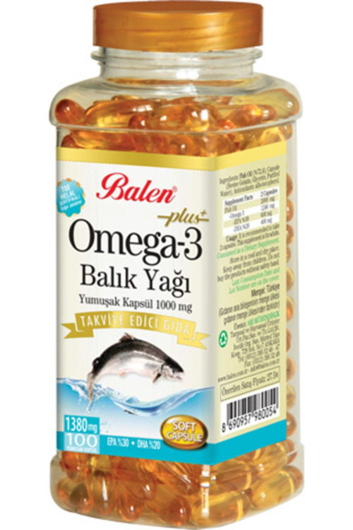 Omega 3 Balık Yağı Yumuşak Kapsül 1000 Mg 100 Kapsül