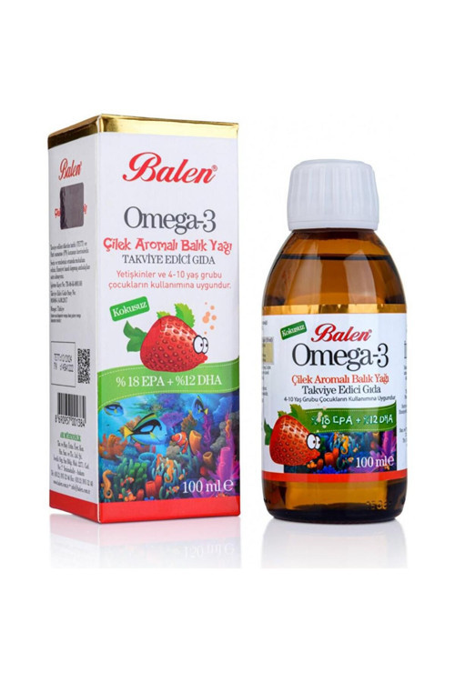 Çilek Aromalı Omega 3 Balık Yağı 100 Ml
