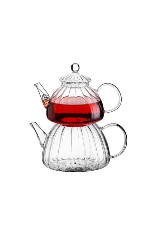 Isıya Dayanıklı Cam Çaydanlık (1500 Ml + 800 Ml)