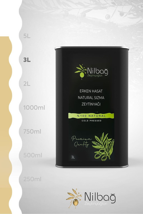Ayvalık Erken Hasat Naturel Sızma Zeytinyağı Teneke 3 Lt.