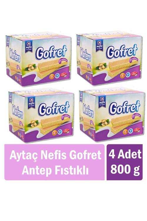 Nefis Gofret Antep Fıstıklı 800 Gr X 4 Adet