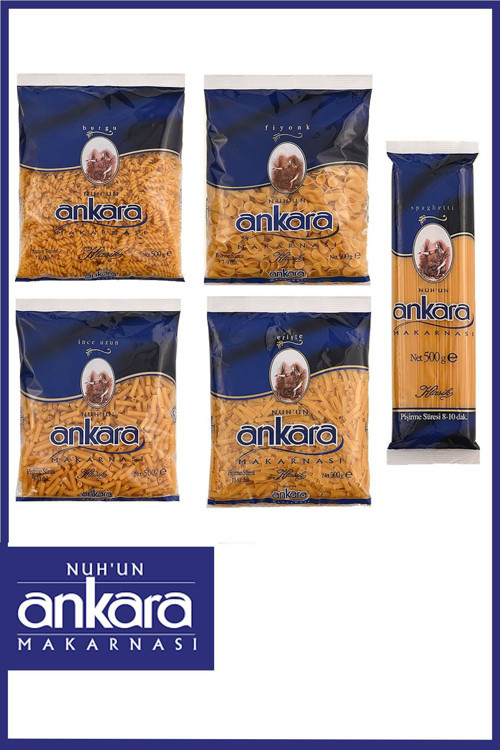 Makarna Sepeti 500 Gr X 5 Adet (Spagetti, İnce Uzun, Fiyonk, Burgu, Erişte)