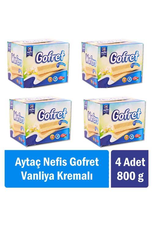 Nefis Gofret Vanilya Kremalı 800 Gr X 4 Adet
