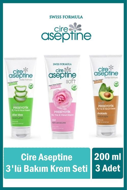 Cıre Aseptıne 3'Lü Bakım Kremi Seti 200Ml (Aloe Vera, Gül, Avokado)