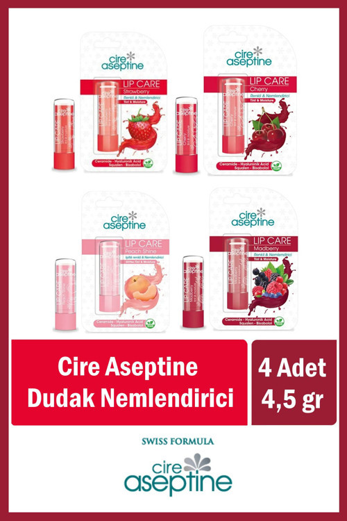 Cıre Aseptıne Lip Care Renkli Dudak Nemlendirici 4,5 G X 4 Adet