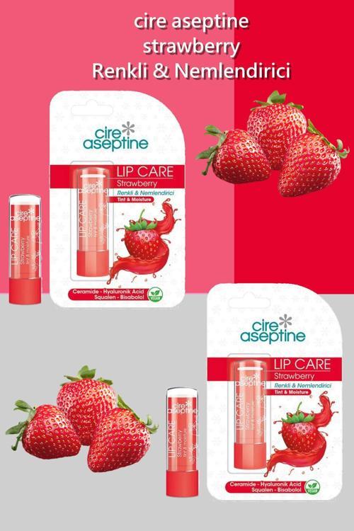 Cıre Aseptıne Lip Care Strawberry (Çilek) Renkli Dudak Nemlendirici 4,5 G X 2 Adet