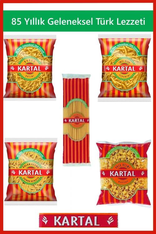 Makarna Seti (Burgu, İnce Uzun, Kalem Kesme, Spagetti, Yüksük) 500 Gr X 5 Adet