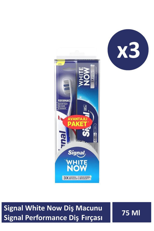 (Whıte Now Diş Macunu 75Ml+Performance Fırça) X 3 Adet