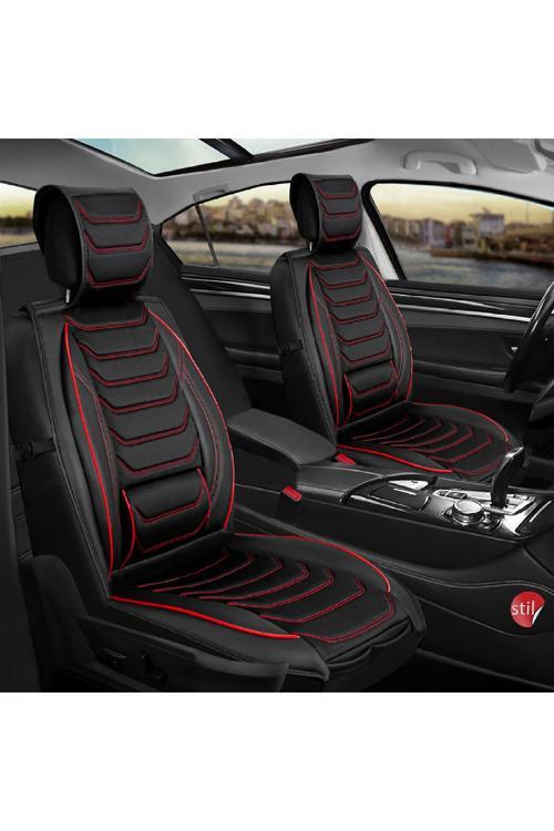 Toyota Camry 2007–2011 Uyumlu Lüx Deri Oto Koltuk Kılıfı Ön Arka Takım Set Antalya SİYAH KIRMIZI