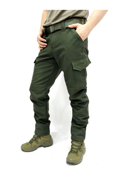 Erkek Içi Polarlı Tactical Outdoor Su Geçirmez Siyah Softshell Pantolon 2XL