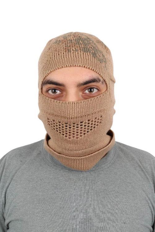 Hem Kar Maskesi Hem Bere - Kamuflaj Siyah Haki Bej Çöl Standart