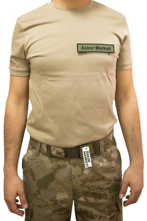 Yeni Askeri Tişört - Yeni Tsk Kamuflaj Cırt Cırtlı Peç Alanlı T-Shirt L