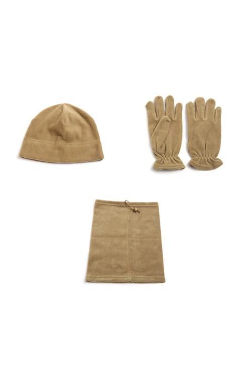 Polar Bere Boyunluk Eldiven 3'Lü Set Kum Rengi (Çöl Rengi) Standart