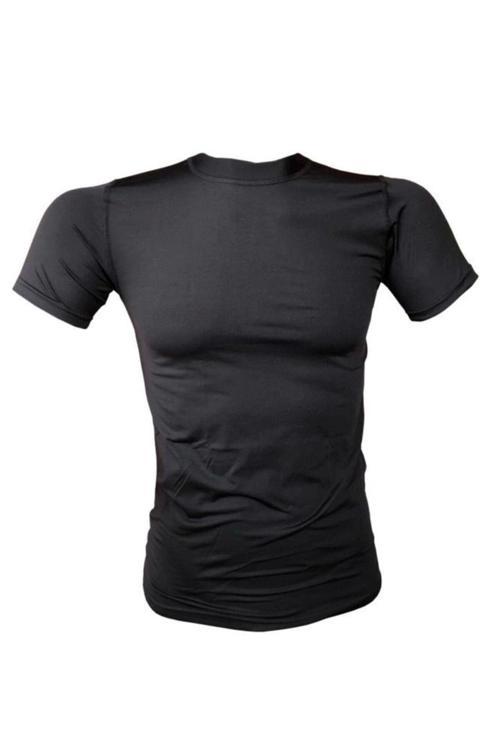 Erkek Askeri Termal Microfiber Kısa Kol Siyah Tişört 2XL