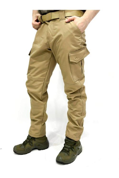 Erkek Içi Polarlı Tactical Outdoor Su Geçirmez Siyah Softshell Pantolon S