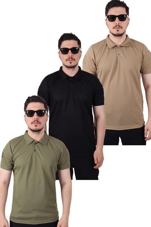 3'Lü Polo Yaka Taktik Tshirt XL