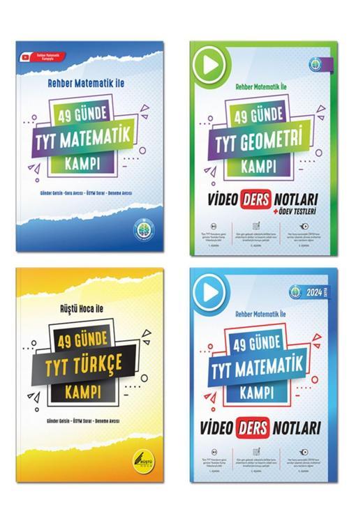 Rehber Matematik Yayınları 49 Günde Tyt Matematik Kampı, Geometri, Matematik Video Ders Notları Ve Tyt Türkçe Kampı 4 Kitap Set