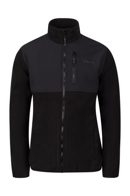 Cliff Erkek Parçalı İnce Polar Sweatshirt Siyah