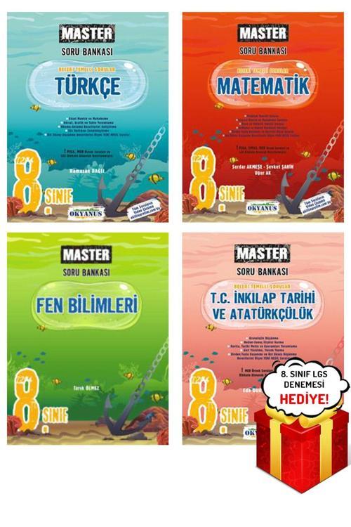 Okyanus Yayınları 8. Sınıf Lgs Master Türkçe Matematik Fen Inkılap Soru Bankası Seti - Hediyeli