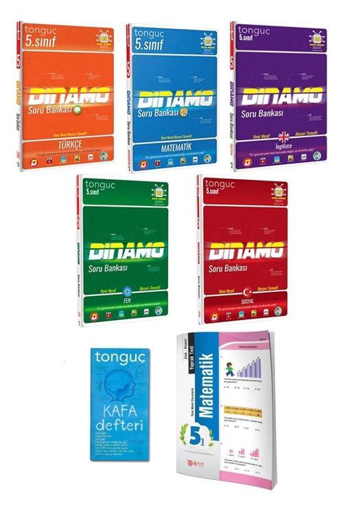 Tonguç Yayınları 5. Sınıf Dinamo Tüm Dersler Soru Bankası Set + Matematik Yaprak Test Ve Kafa Defteri