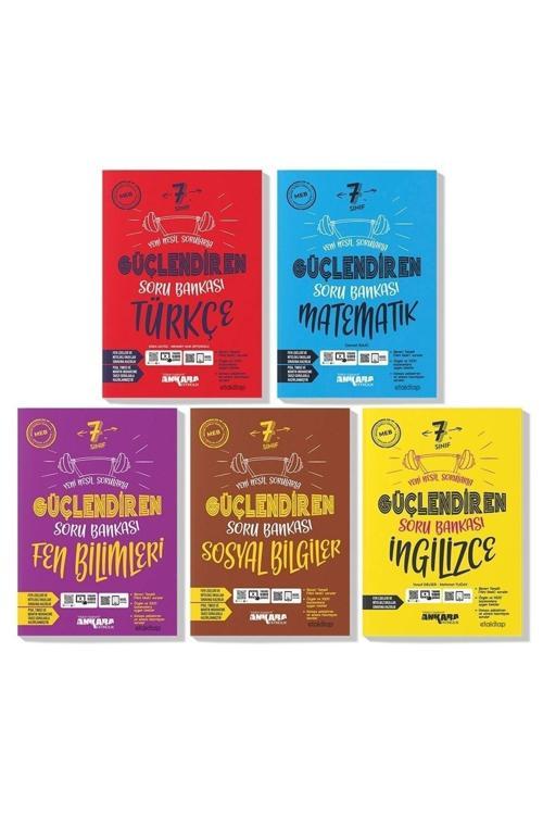 Ankara Yayınları Ankara 7. Sınıf Türkçe Matematik Fen Sosyal Ingilizce Güçlendiren Soru Bankası Seti (5 Kitap)