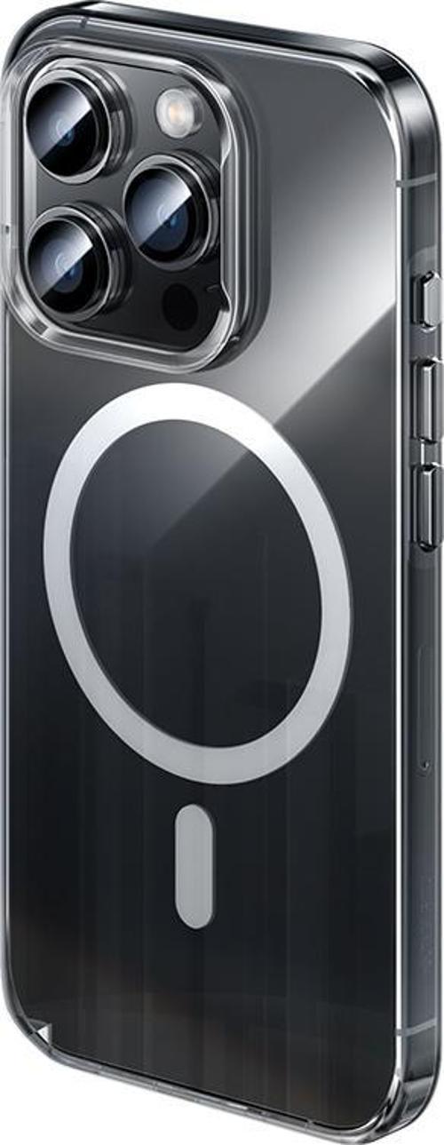 iPhone 15 Pro Uyumlu Kılıf Magsafe Şarj Özellikli ​​​​​​Crystal Serisi Şeffaf Kapak