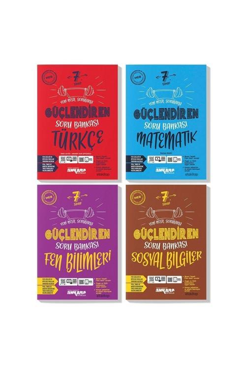 Ankara Yayınları Ankara 7. Sınıf Türkçe Matematik Fen Sosyal Güçlendiren Soru Bankası Seti (4 Kitap)